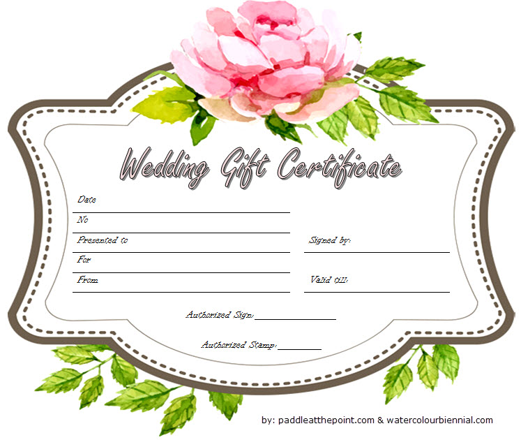  Wedding  Gift  Certificate  Template  7 BEAUTIFUL DESIGNS 