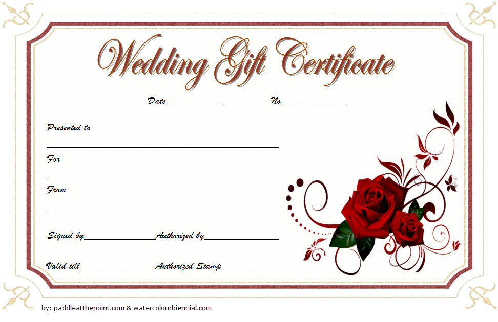  Wedding  Gift  Certificate  Template  7 BEAUTIFUL DESIGNS 