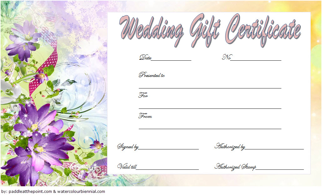  Wedding  Gift  Certificate Template 7 BEAUTIFUL DESIGNS 