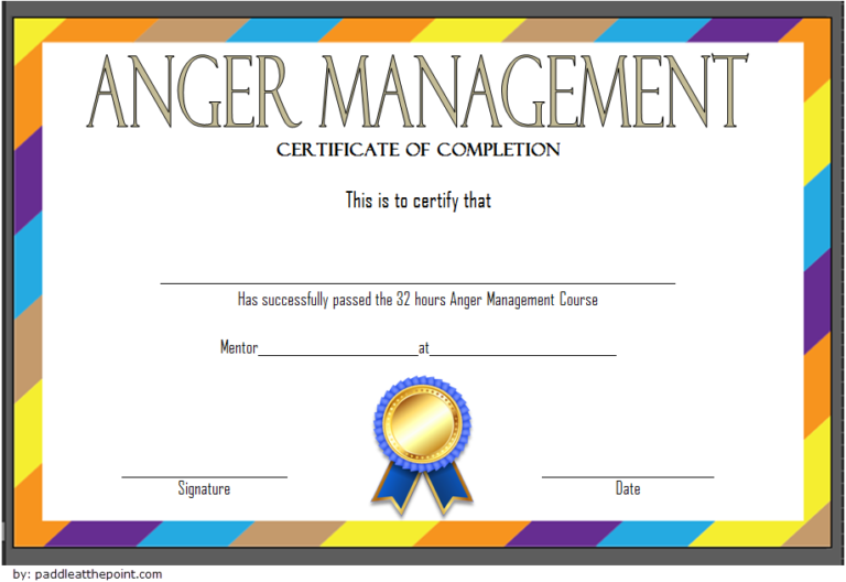 Anger Management Certificate Template [10+ Amazing Designs]