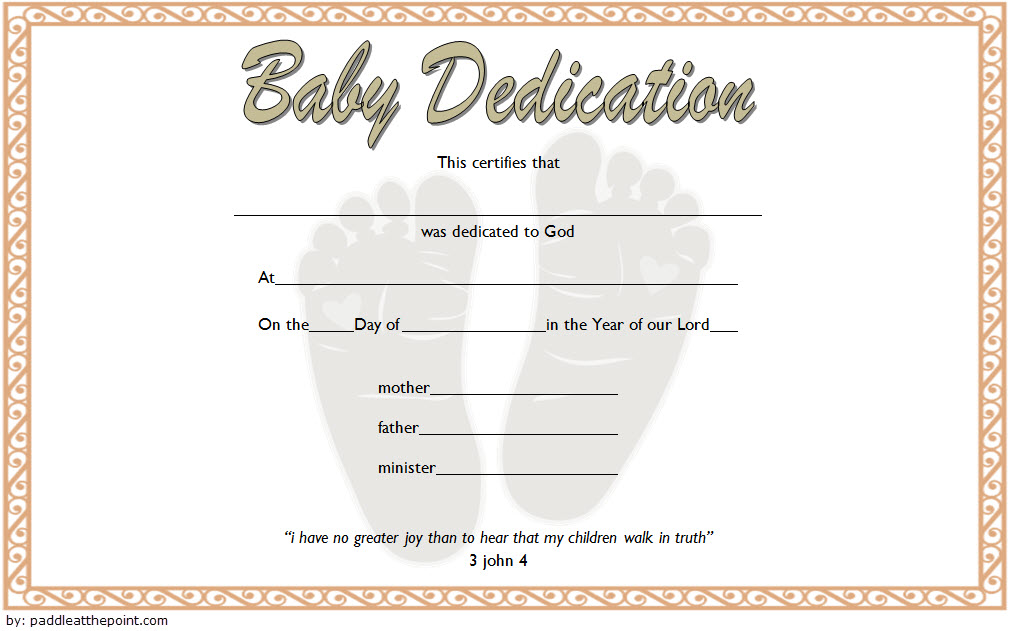 7 Free Printable Baby Dedication Certificate Templates FREE Fresh 