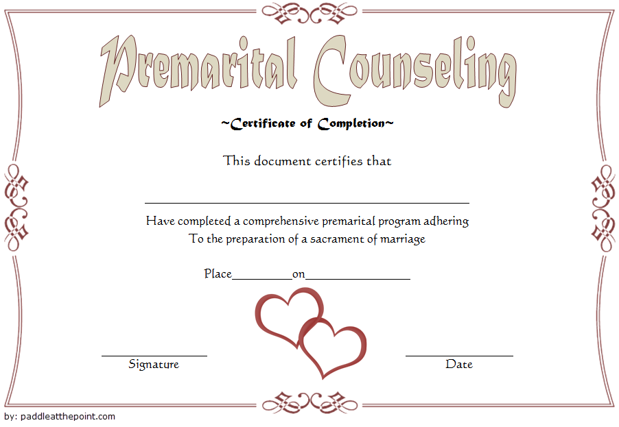 Marriage Counseling Certificate Template 7 Beautiful Designs 