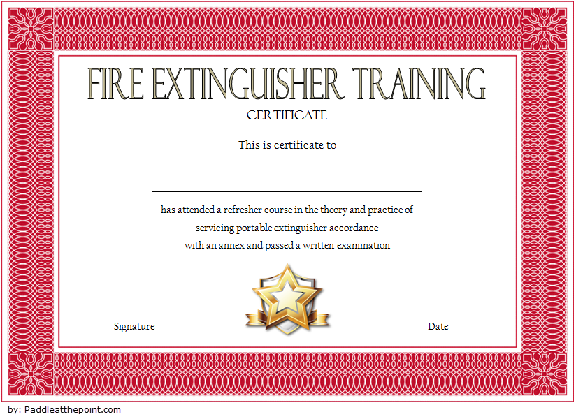 Fire Extinguisher Training Certificate Template Free 7 Latest Views Fresh And Professional 