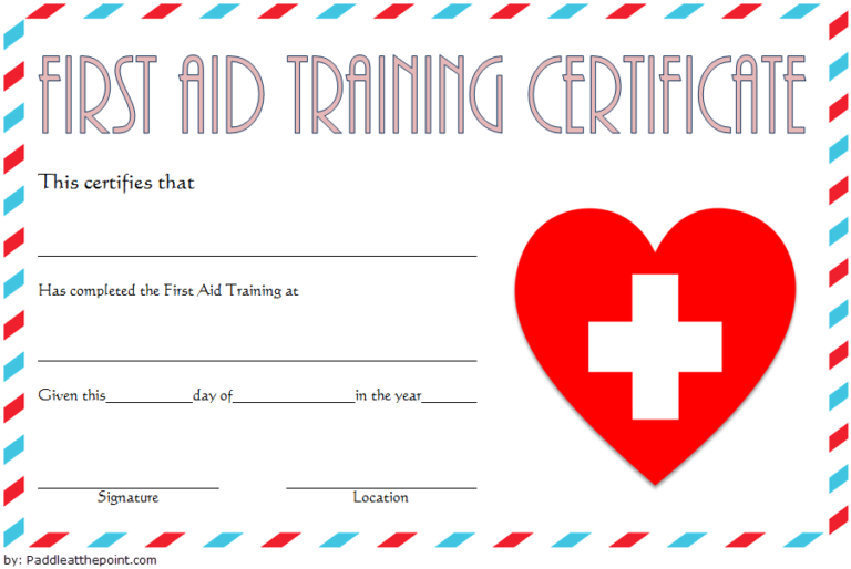 First Aid Certificate Template Free 7  Greatest Choices Fresh