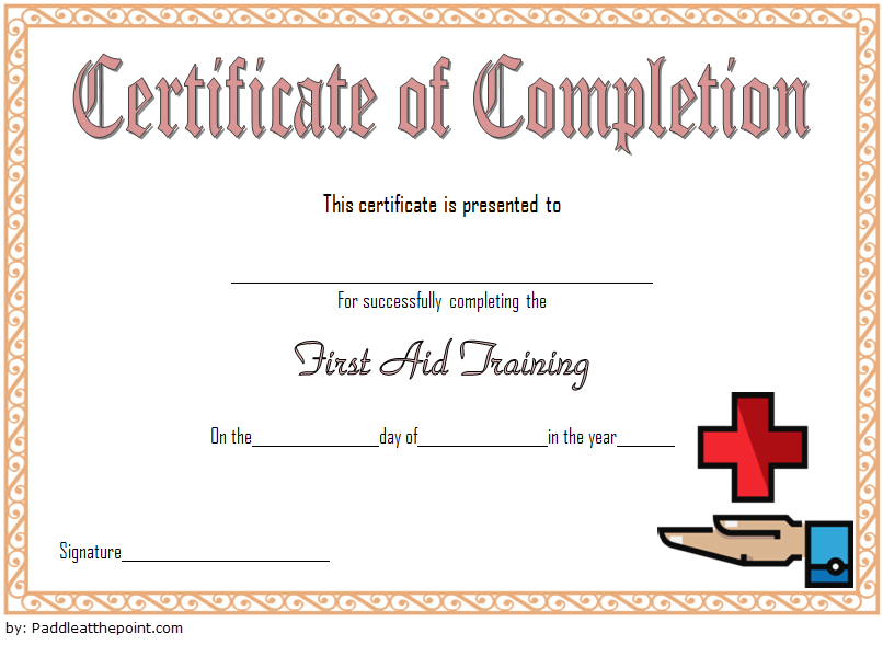 first aid training certificate template