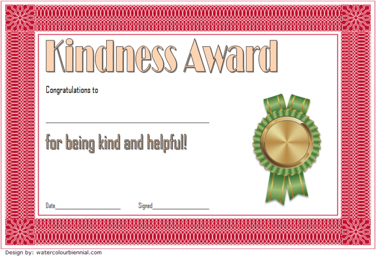 Kindness Certificate Template [7+ Current Designs FREE] – Fresh ...