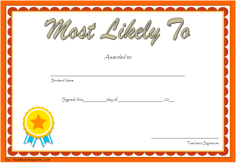 Printable Most Likely To Award Template Printable Templates