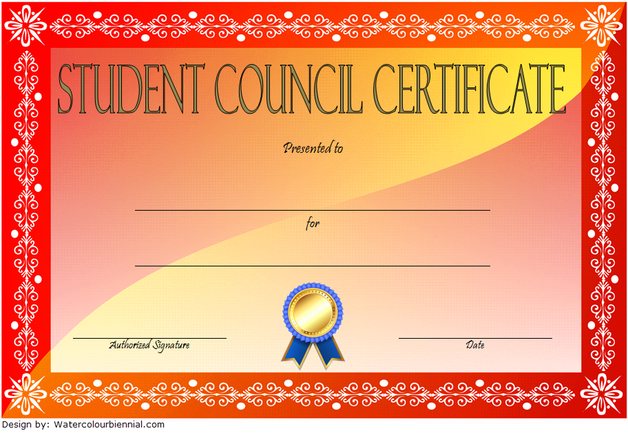 Student Council Certificate Template 8 New Designs FREE Fresh 