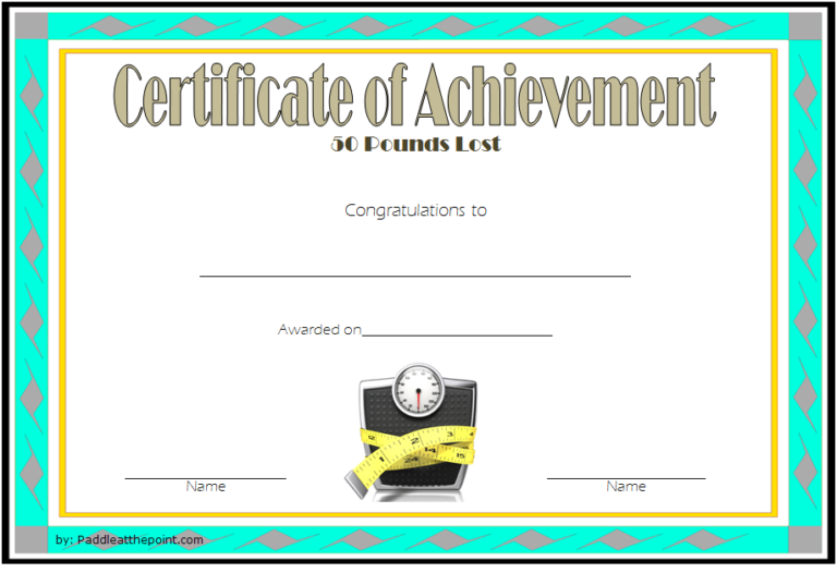 Weight Loss Certificate Template Free [8+ New Designs]