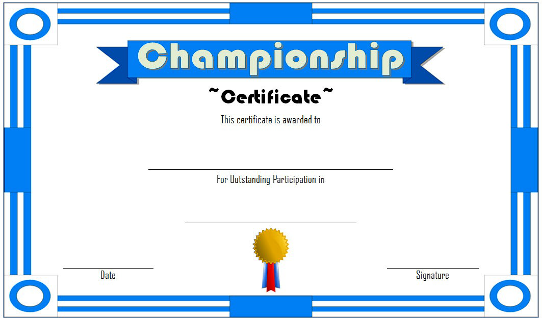 10  Certificate of Championship Template Designs FREE Fresh