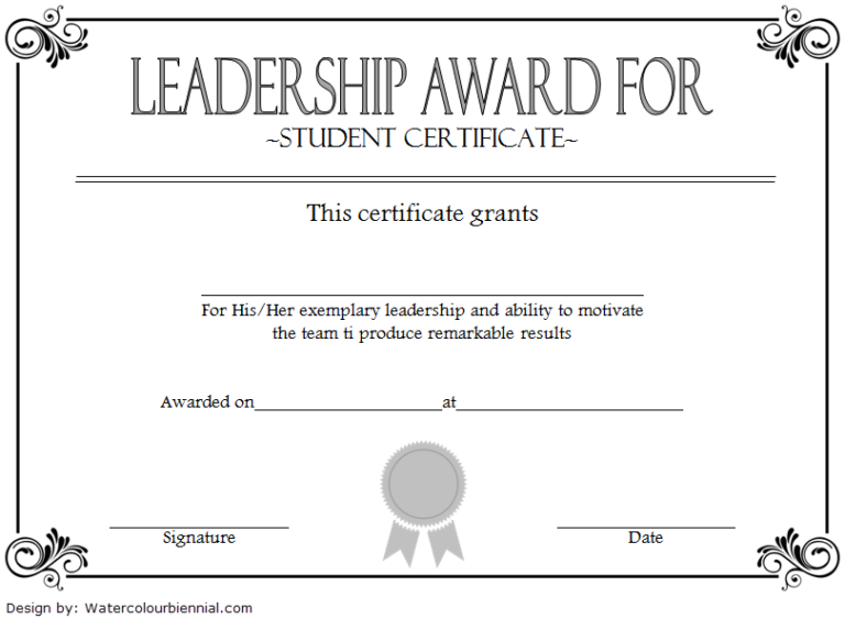 Student Leadership Certificate Template [10+ Designs FREE] Fresh & Professional Templates