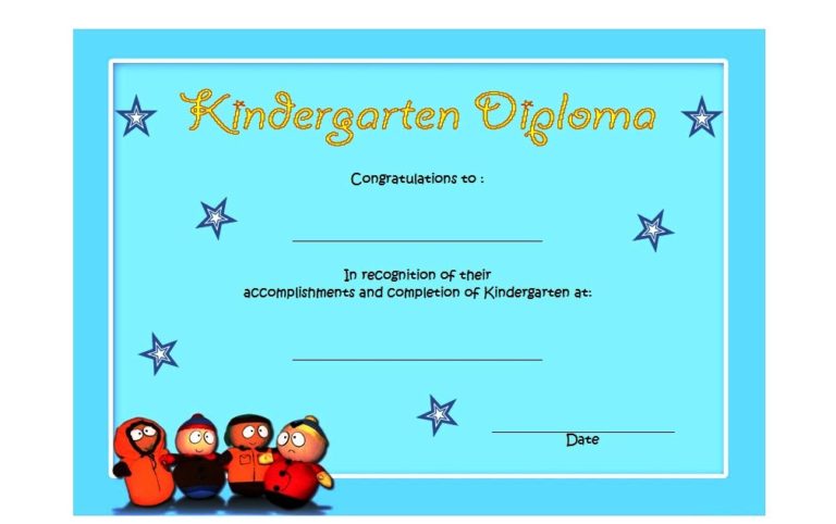 kindergarten diploma certificate templates 10 designs free
