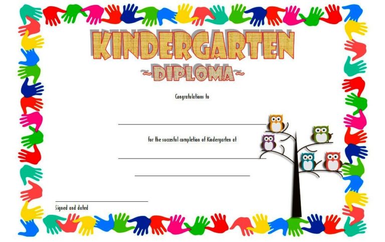 kindergarten diploma certificate templates 10 designs free