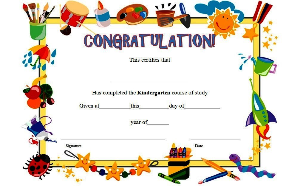 Kindergarten Diploma Certificate Templates 10+ Designs FREE