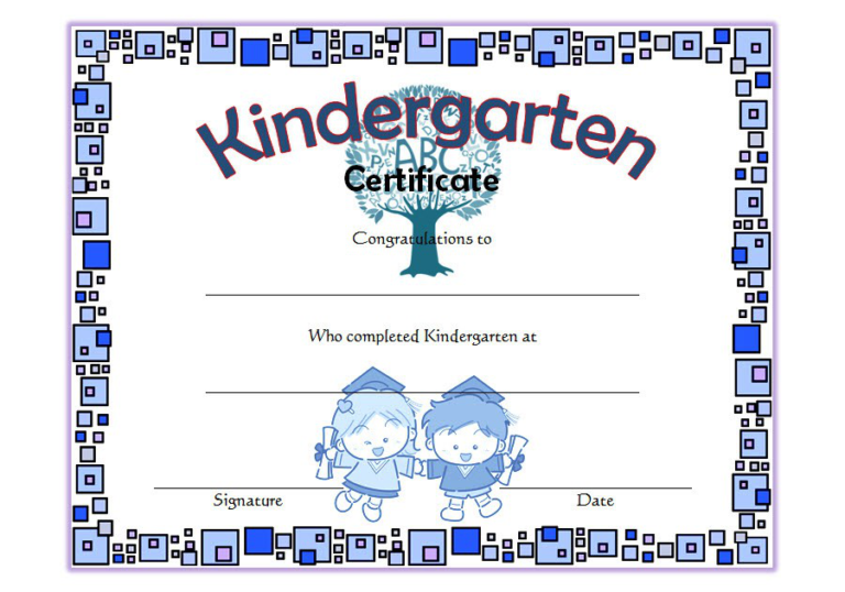 10 kindergarten graduation certificates to print free