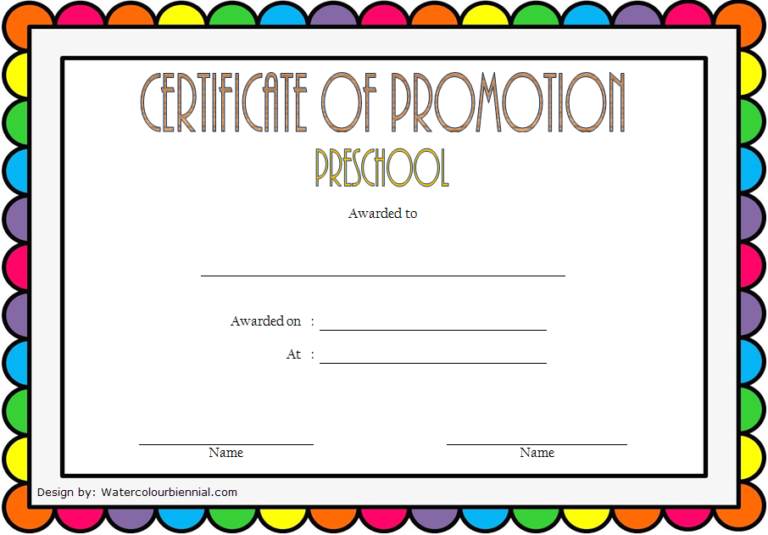 School Promotion Certificate Template 10  New Designs FREE Fresh