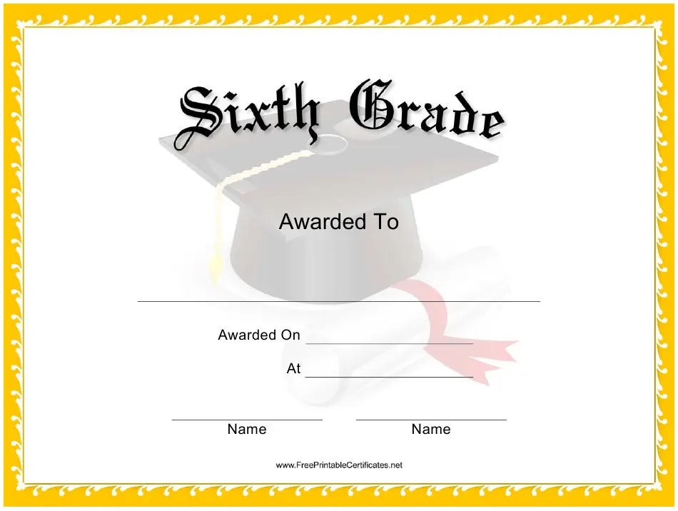 6th Grade Promotion Certificates Free Printable (3rd Top Choice)